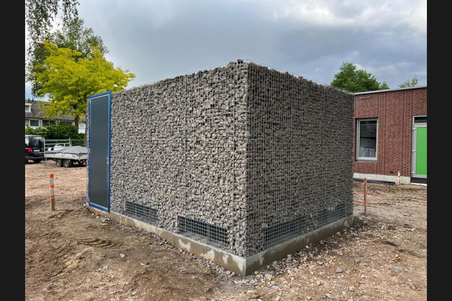 Gabionen Umbau für eine Wärmepumpenanlage Gabionen Umbau